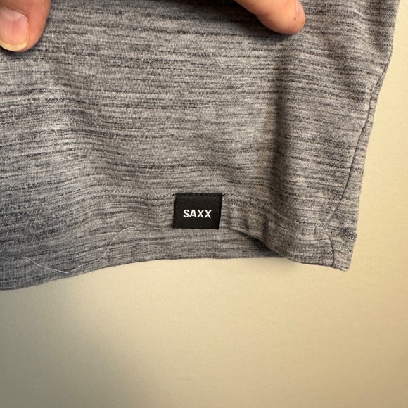 SAXX Men's Performance Short Sleeve T-Shirt Marled Gray Large Athleisure Casual - Picture 4 of 11